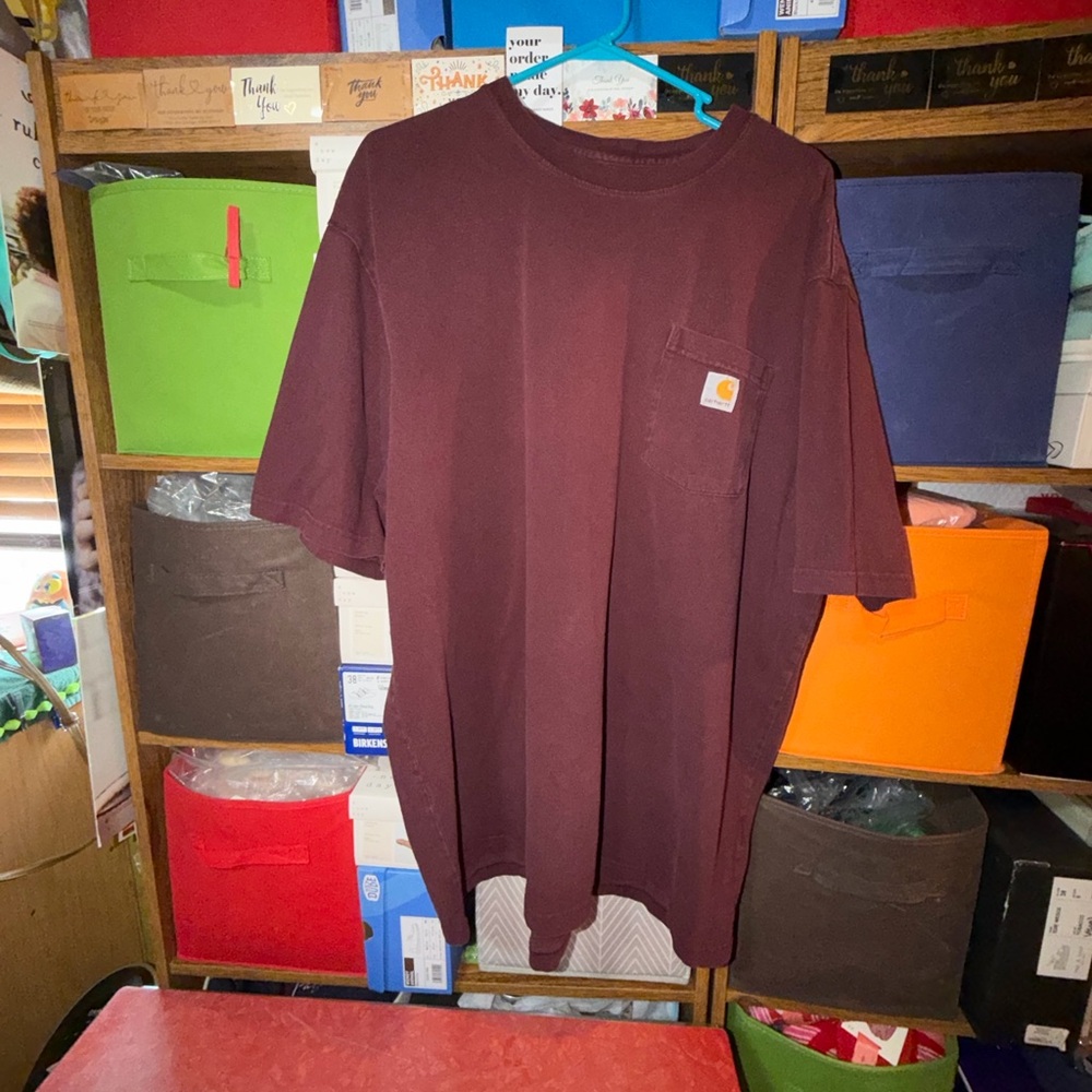 Carhartt Men's Burgundy Short Sleeve Tee